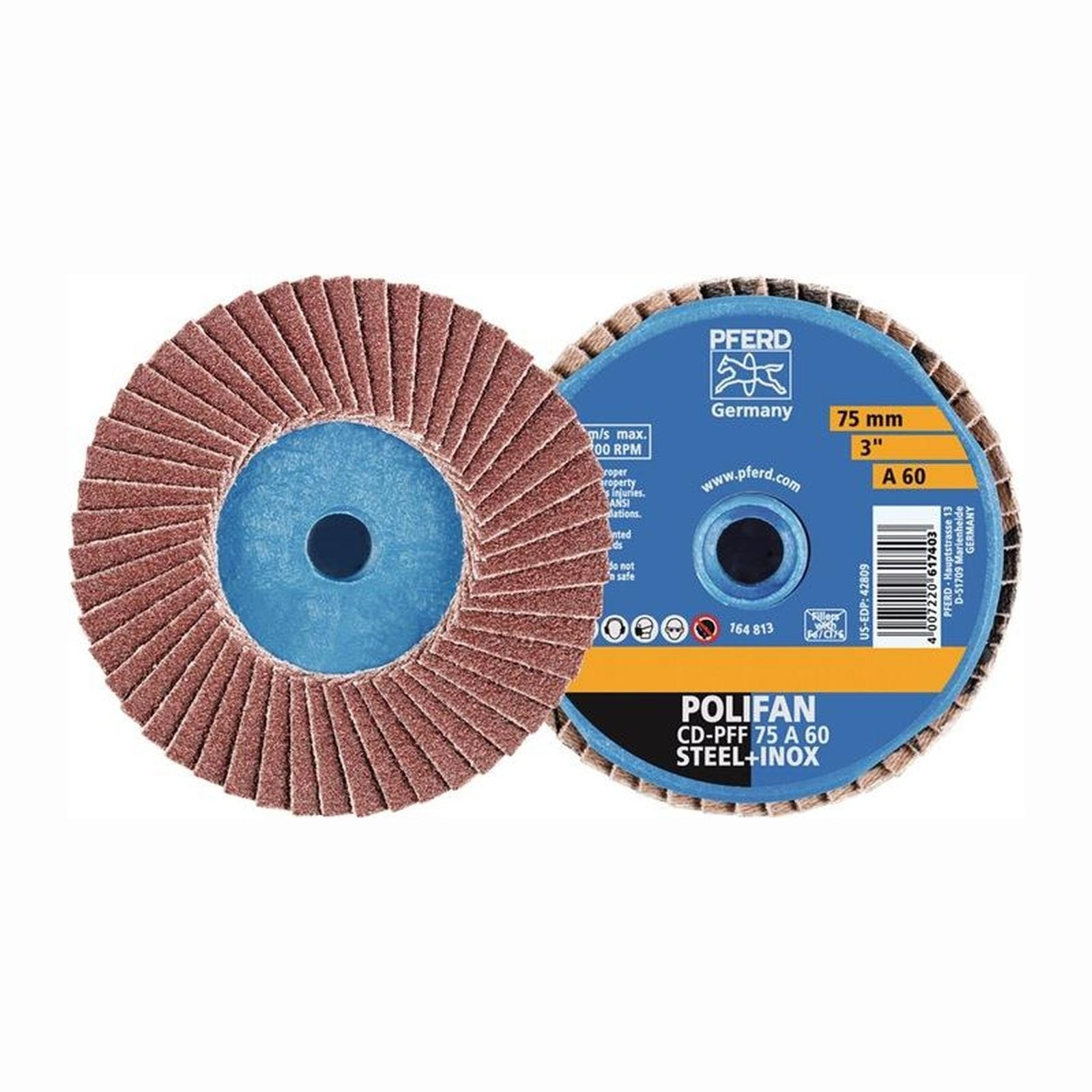 PFERD Fächerschleifscheibe COMBIDISC-Mini-POLIFAN Ø 50 mm Körnung 120 - 42719112