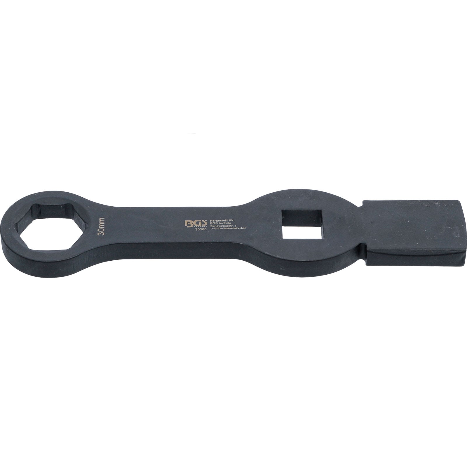BGS Schlag-Ringschlüssel Sechskant mit 2 Schlagflächen SW 30 mm - 35360