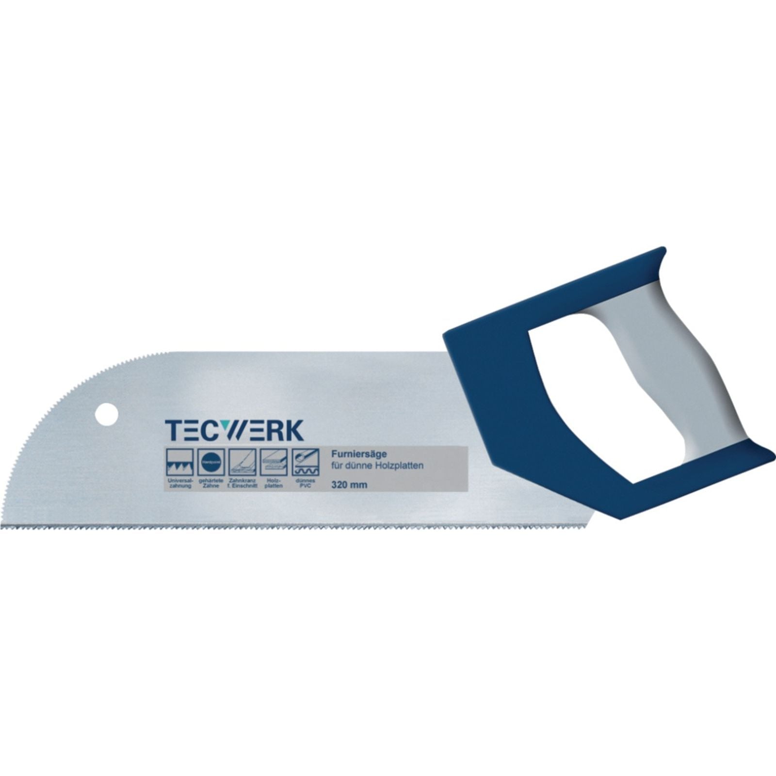 Furniersäge Blatt-L.325mm ZpZ 15 2K-Griff f.dünne Holzplatten TECWERK