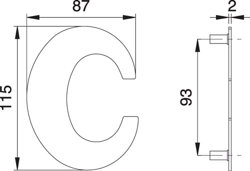 edi Hausnummer Buchstabe c VA ma 110mm B.87mm - 2512/0000/00