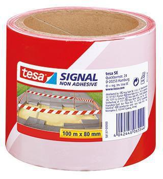 tesa Absperrband Signal 58137-00000 80mmx100m rot/weiß