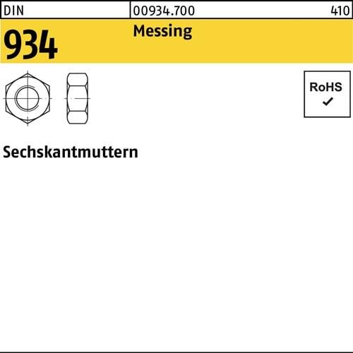 Sechskantmutter DIN 934 M8 Messing 1000 Stück