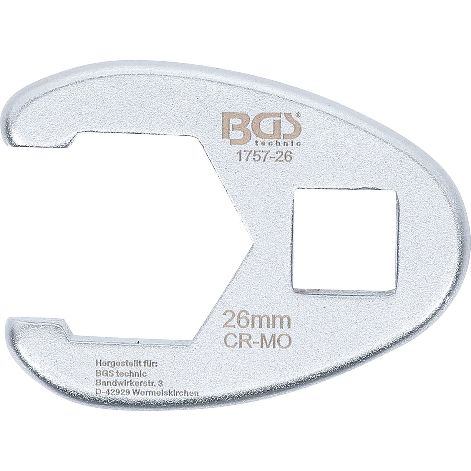 BGS Hahnenfußschlüssel Antrieb Innenvierkant 12,5 mm (1/2") SW 26 mm - 1757-26