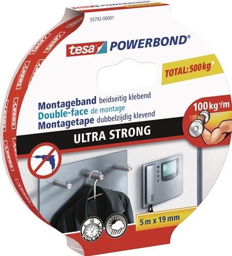 Montageband Powerbond Ultra Strong 55792 weiss L.5m B.19mm Rl.TESA