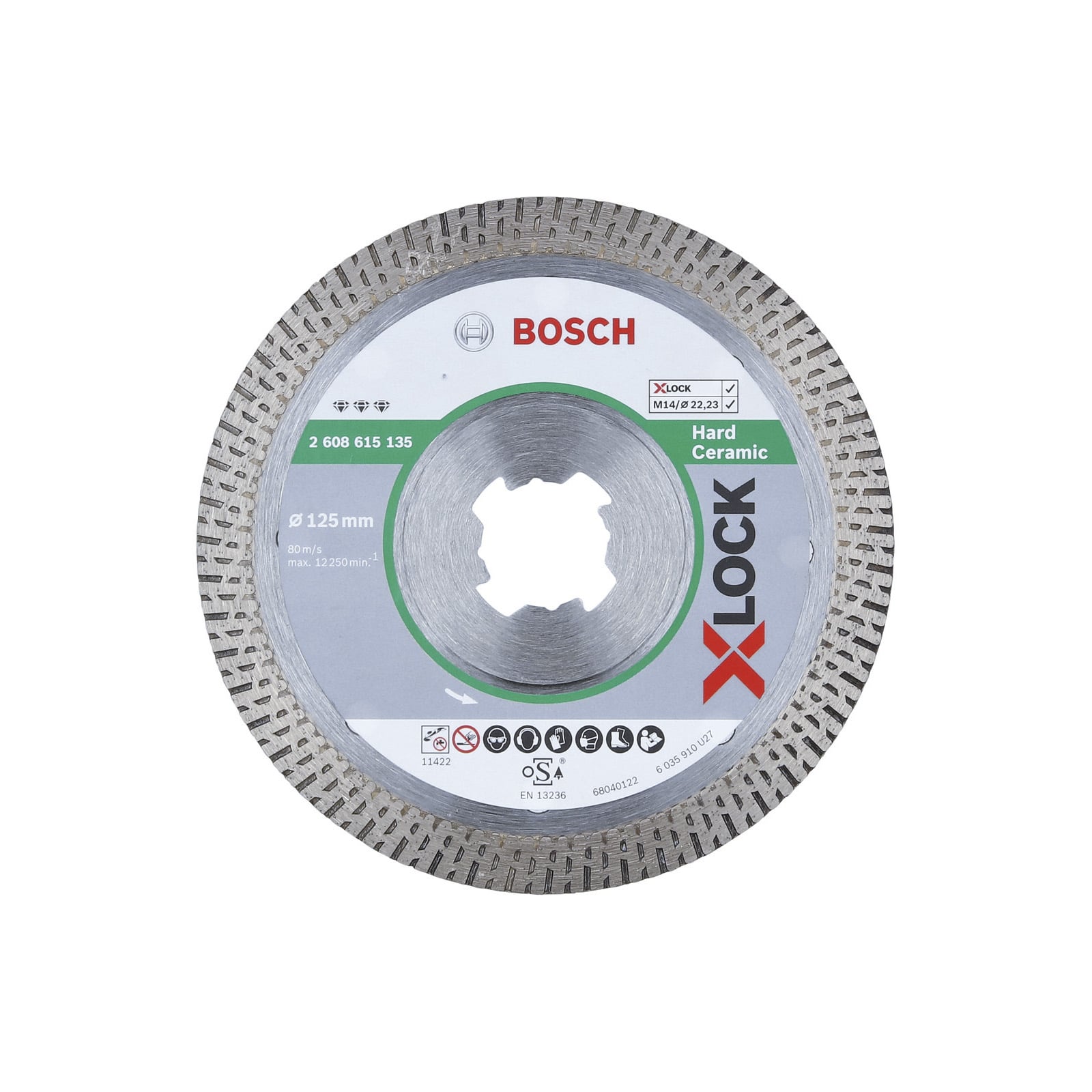 Bosch X-LOCK Diamanttrennscheibe Best for Hard Ceramic  125 x 22,23 x 1,4 x 10 mm - 2608615135
