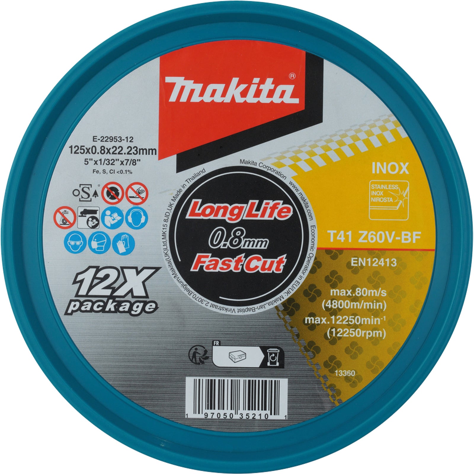Makita Trennscheibe 125x0,8 mm INOX - E-22953-12