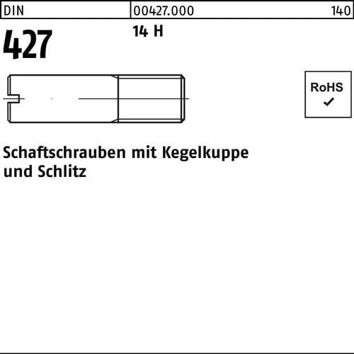Schaftschraube DIN 427/ISO 2342 Kegelkuppe/Schlitz M4x 16 14 H 100 Stück