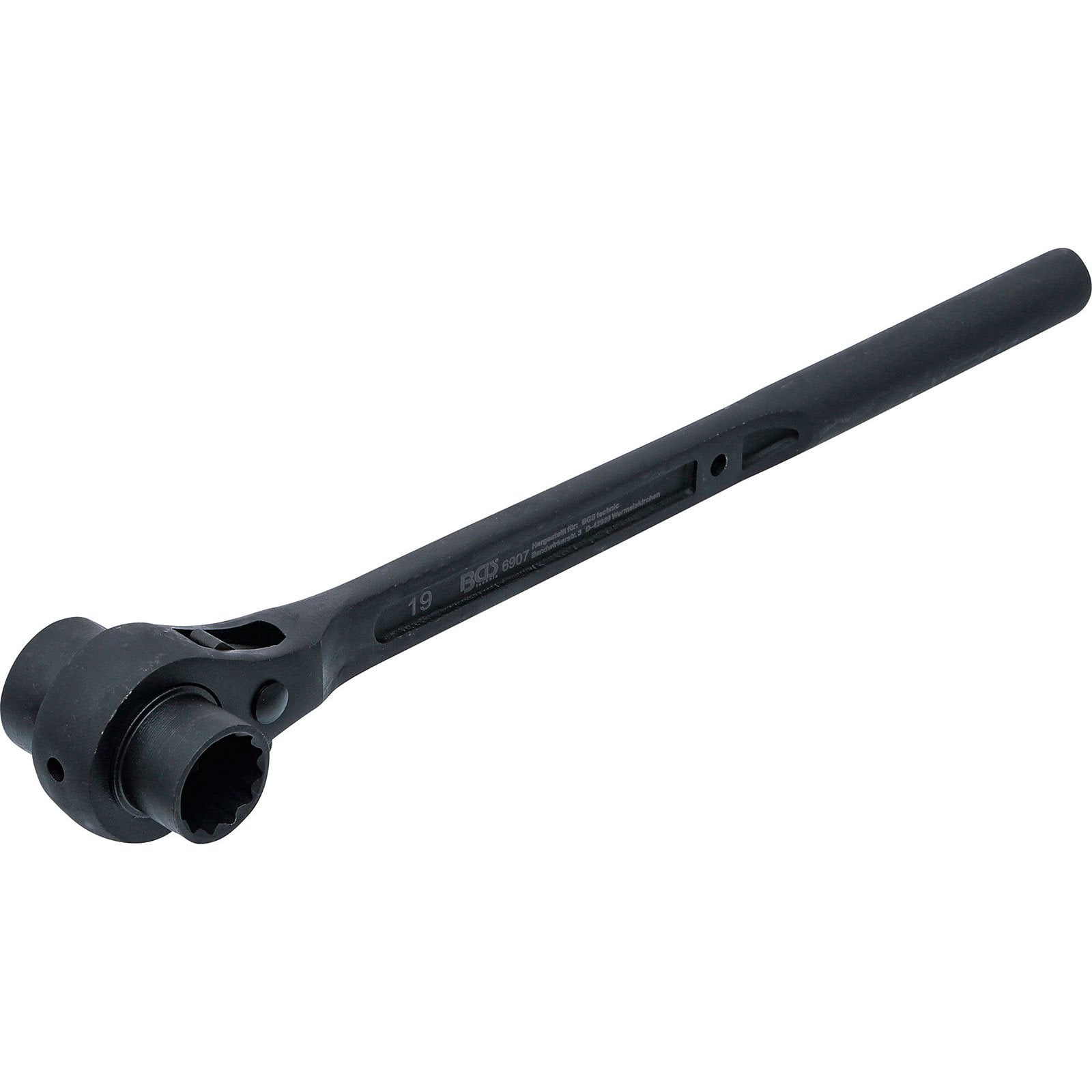 BGS Gerüstbauer-Knarre runder Schaft SW 19 x 22 mm - 6907