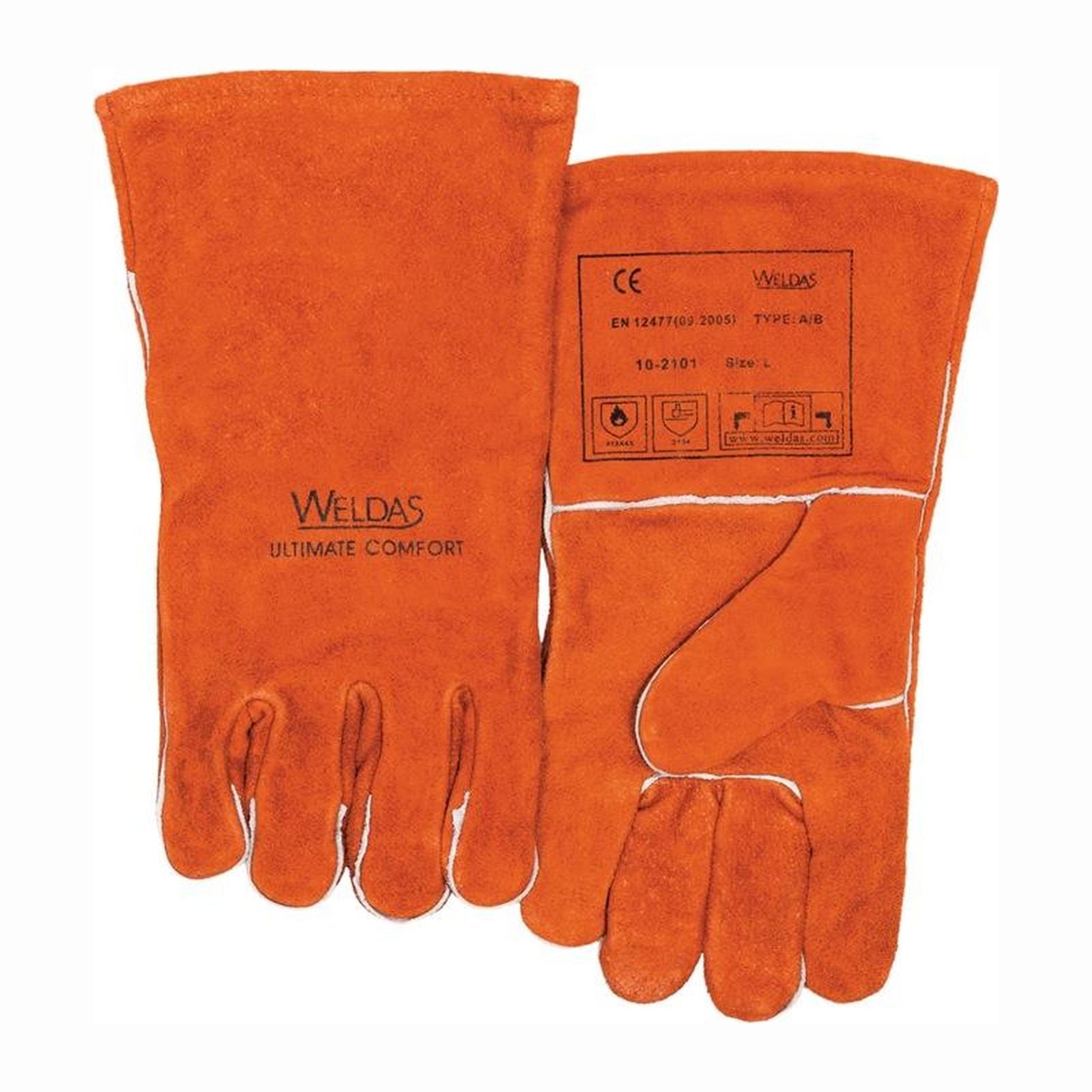 Weldas Schweißerhandschuhe rot EN 388 EN 12477 PSA II Gr. L (9)  - 10-2101-L
