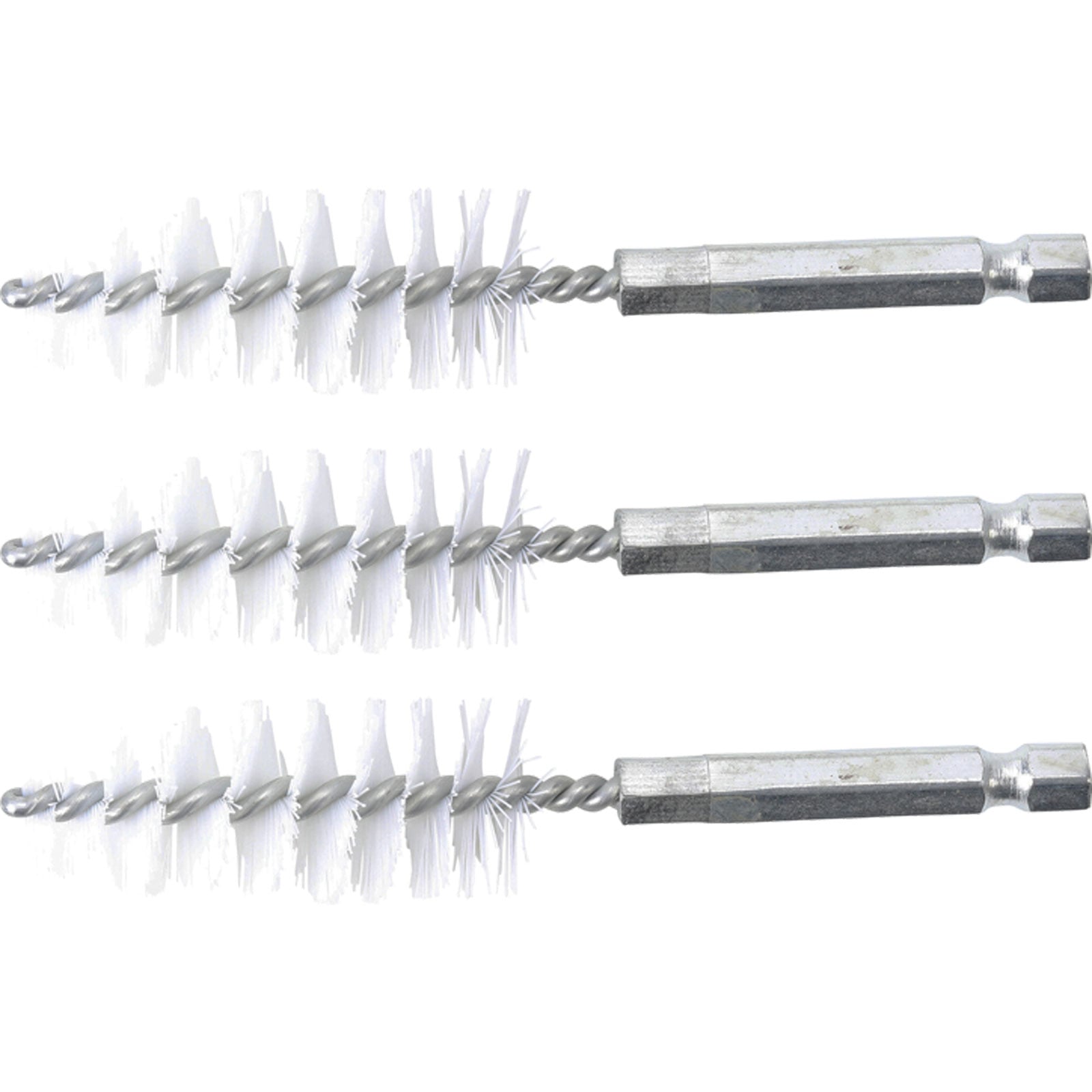 BGS Nylonbürste 19 mm Antrieb Außensechskant 6,3 mm (1/4") 3tlg. - 3078-19-N