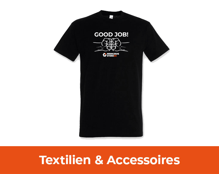 Schwarzes T-Shirt mit ‚Good Job!‘ Aufdruck von Werkzeugstore24