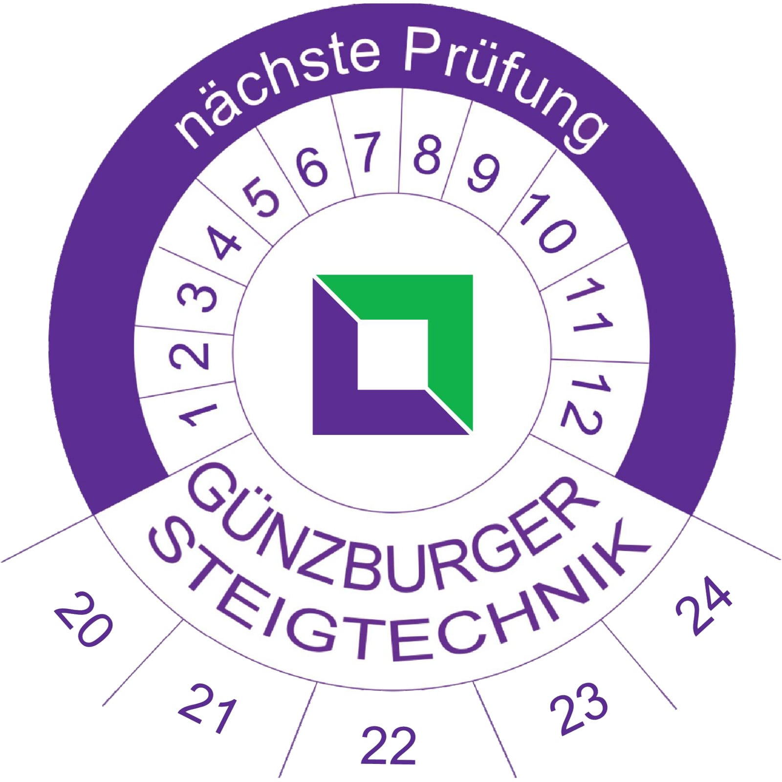 Günzburger Steigtechnik 50x Prüfplakette - 019175
