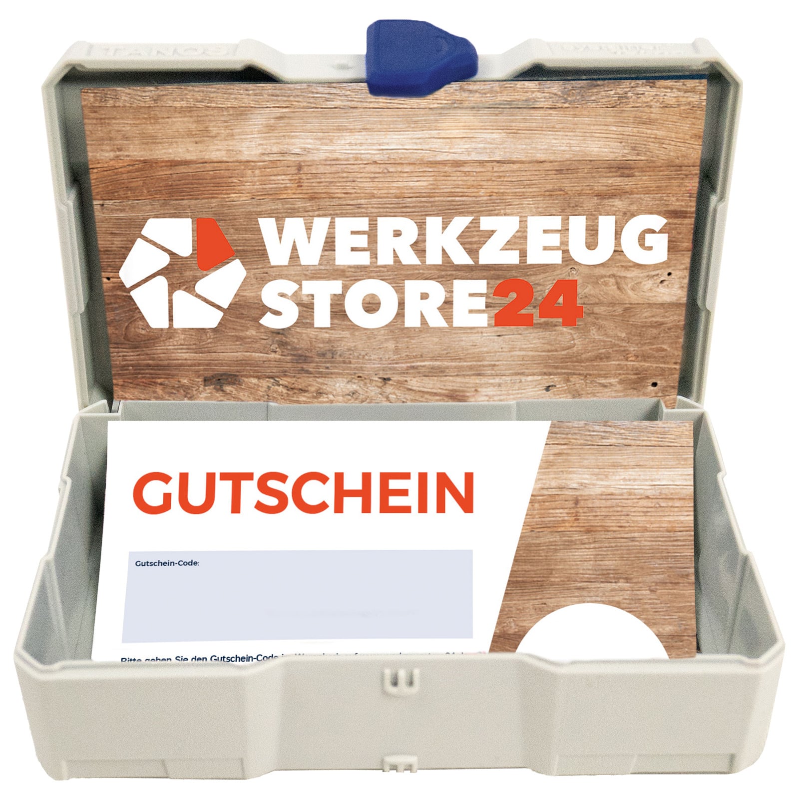 Geschenkgutschein Wert 200 € (Motiv Holz) - im Miniatur Systainer