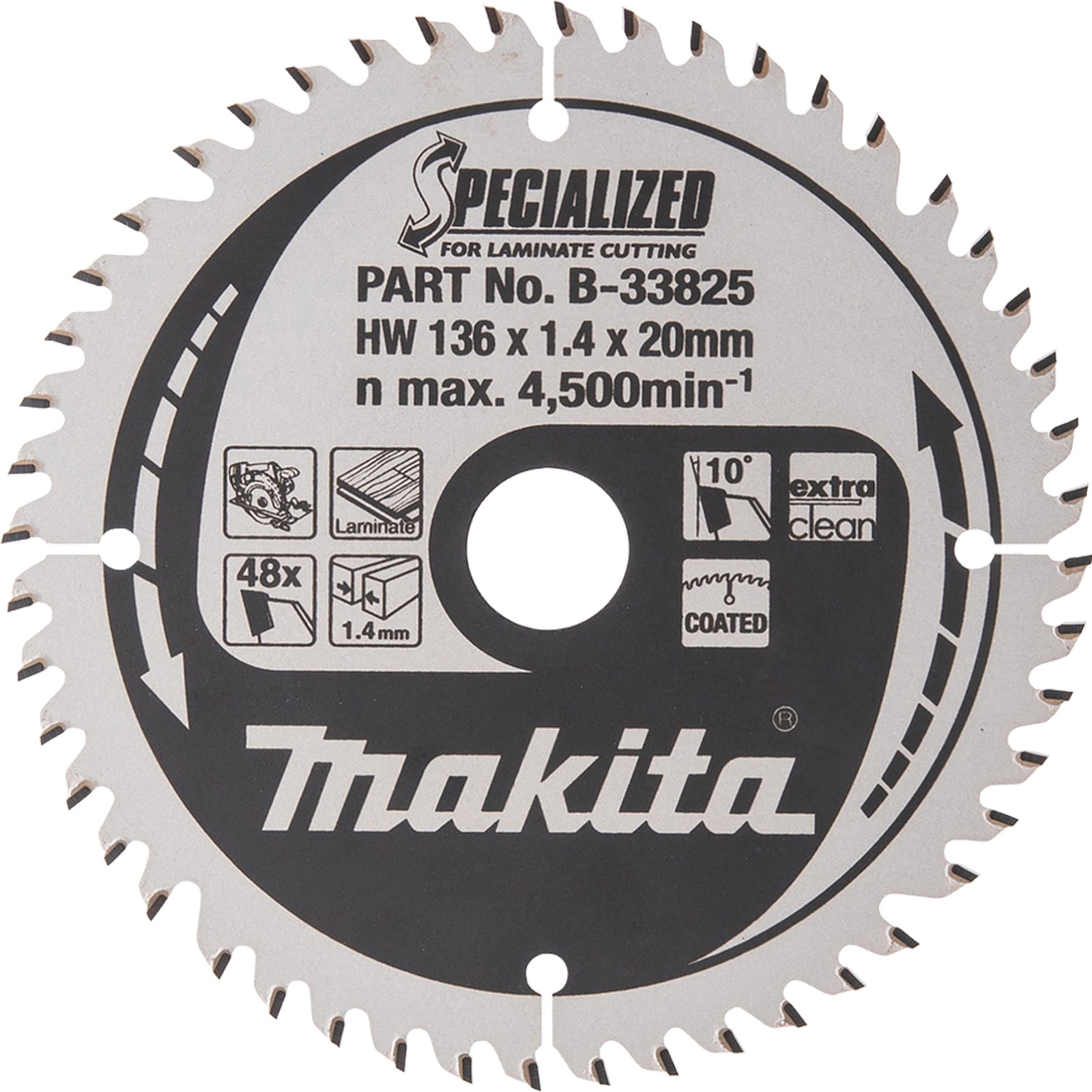 Makita SPECIALIZED Sägeblatt 136 x 20 mm 48Z - B-33825