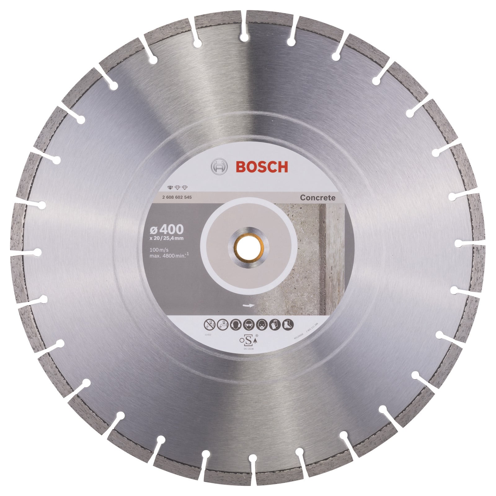 Bosch Diamanttrennscheibe Standard for Concrete, 400 x 20,00+25,40 x 3,2 x 10 mm -2608602545
