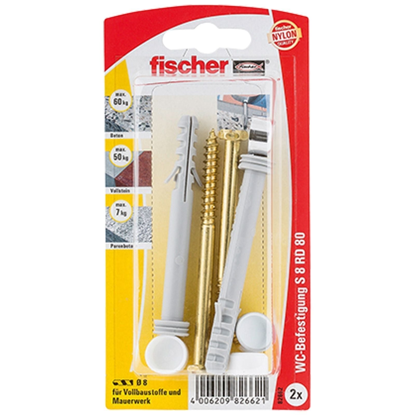 Fischer WC - Befestigung S 8 RD 80 Set - 82662