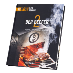 Titelbild des Beefer Magazins mit Grill auf schwarzem Hintergrund