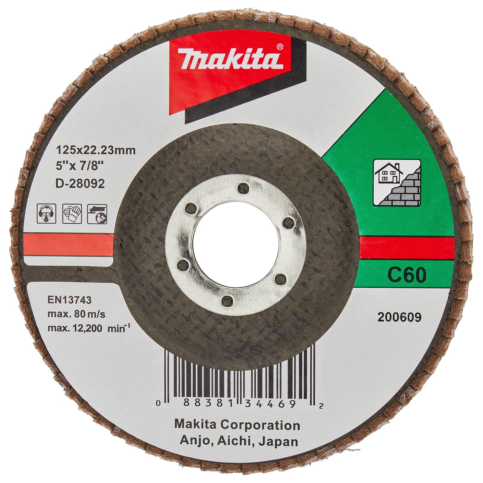 Makita Fächerschleifscheibe 125 mm C60F - D-28092