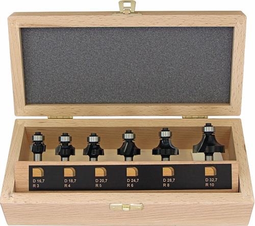 FISCH Abrundfräsersatz 973CT06A03 Hartmetall Schaft-Ø 8 mm 6tlg. - 973CT06A03