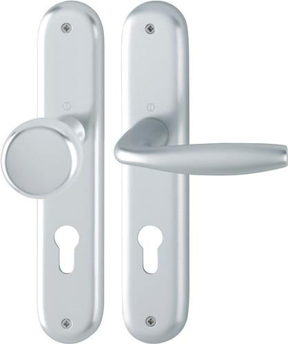 HOPPE Langschildgarnitur NY 53/273P/1810 Alu.F1 PZ 72mm DIN L/R - 3272976