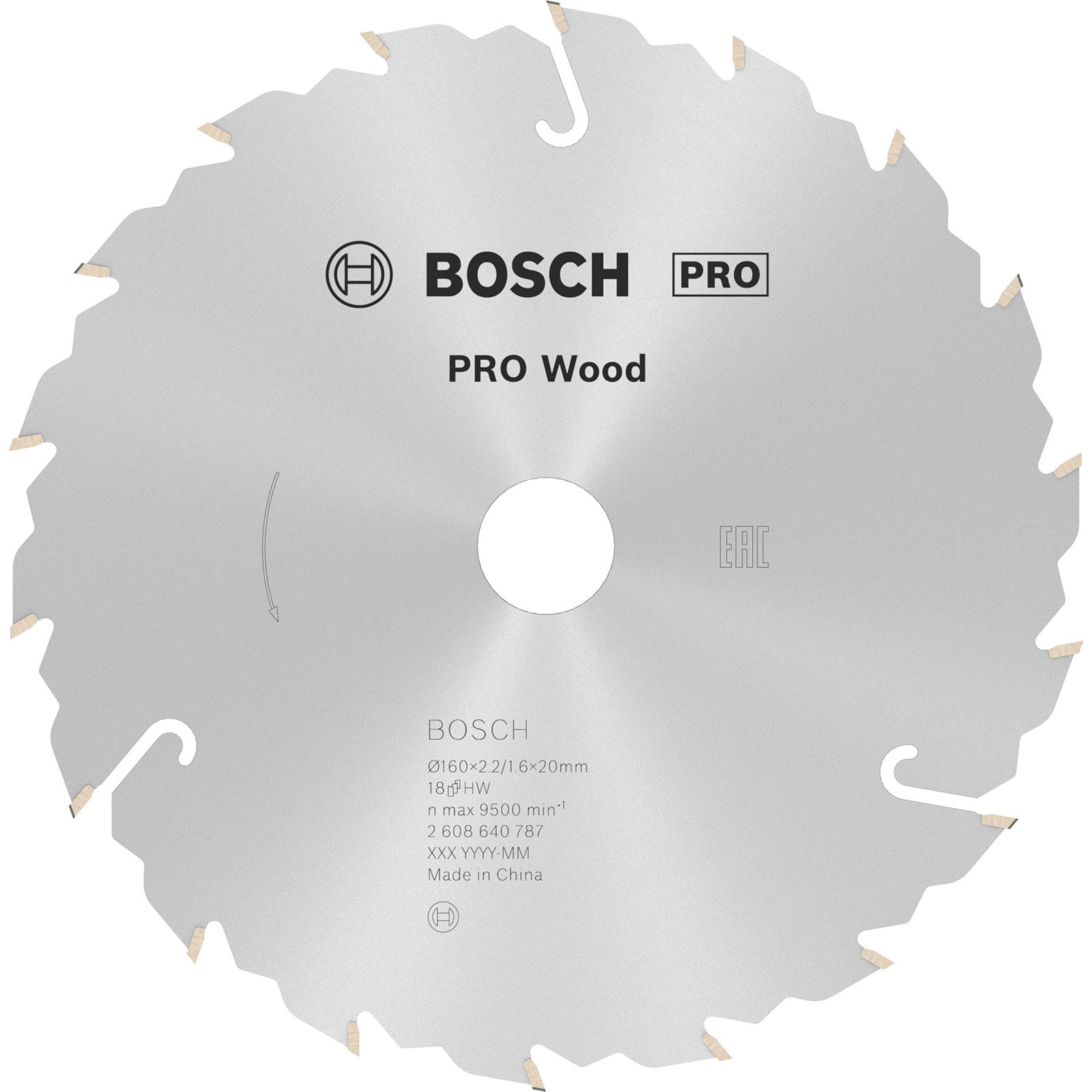 Bosch PRO Wood Kreissägeblatt 160 x 2,2 x 20 mm - 2608640787