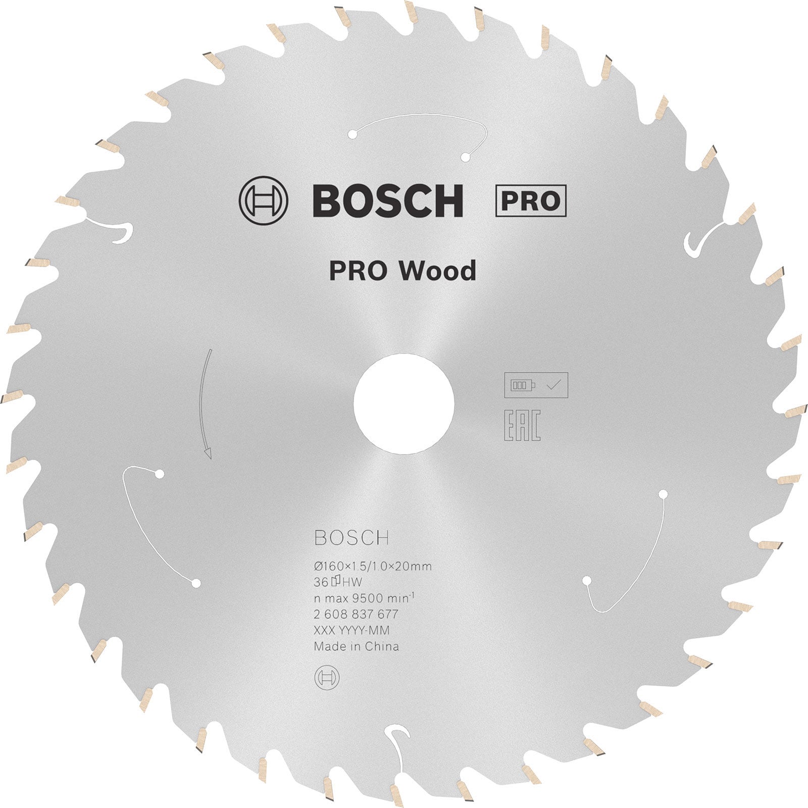 Bosch PRO Wood cordless Blatt für Kreissägen 160 x 1,5 x 20 mm - 2608837677