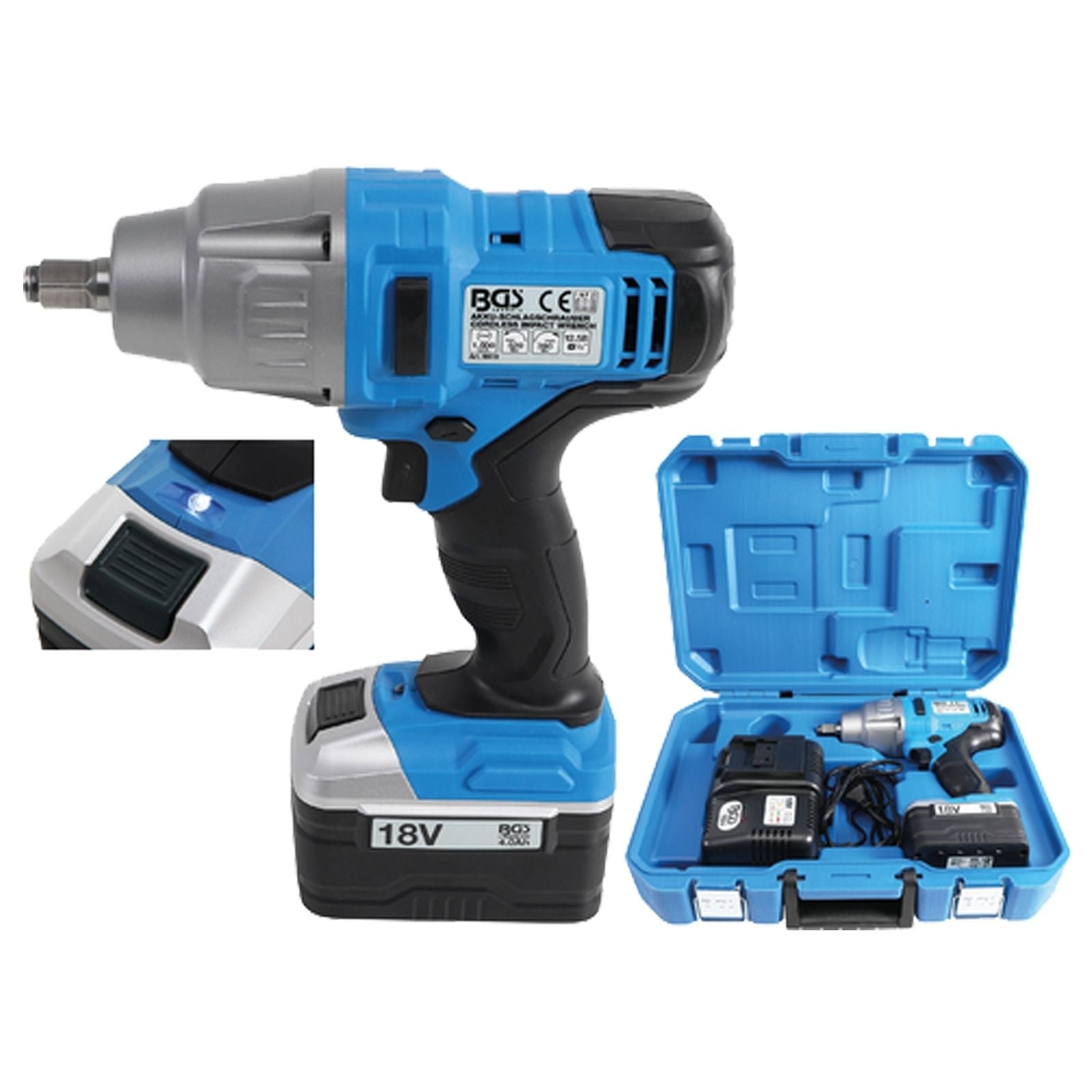 BGS Akku-Schlagschrauber 520 Nm max. 1.600 U/min 18 V / 1x 4,0Ah Akku + Ladegerät in Koffer - 9919