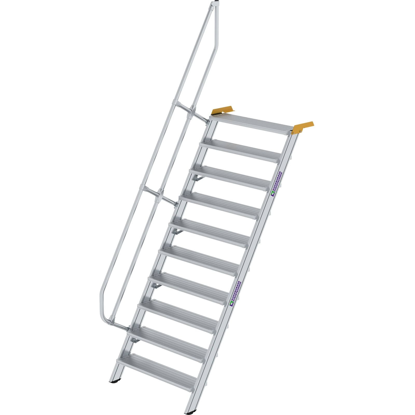 Günzburger Steigtechnik Treppe 60° Stufenbreite 1.000 mm 10 Stufen Aluminium geriffelt - 600330