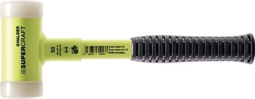 Halder SUPERCRAFT-Schonhammer rückschlagfrei mit bruchsicherem Stahlrohrstiel gelb lackiert Ø 50 mm Nylon - 3377.150