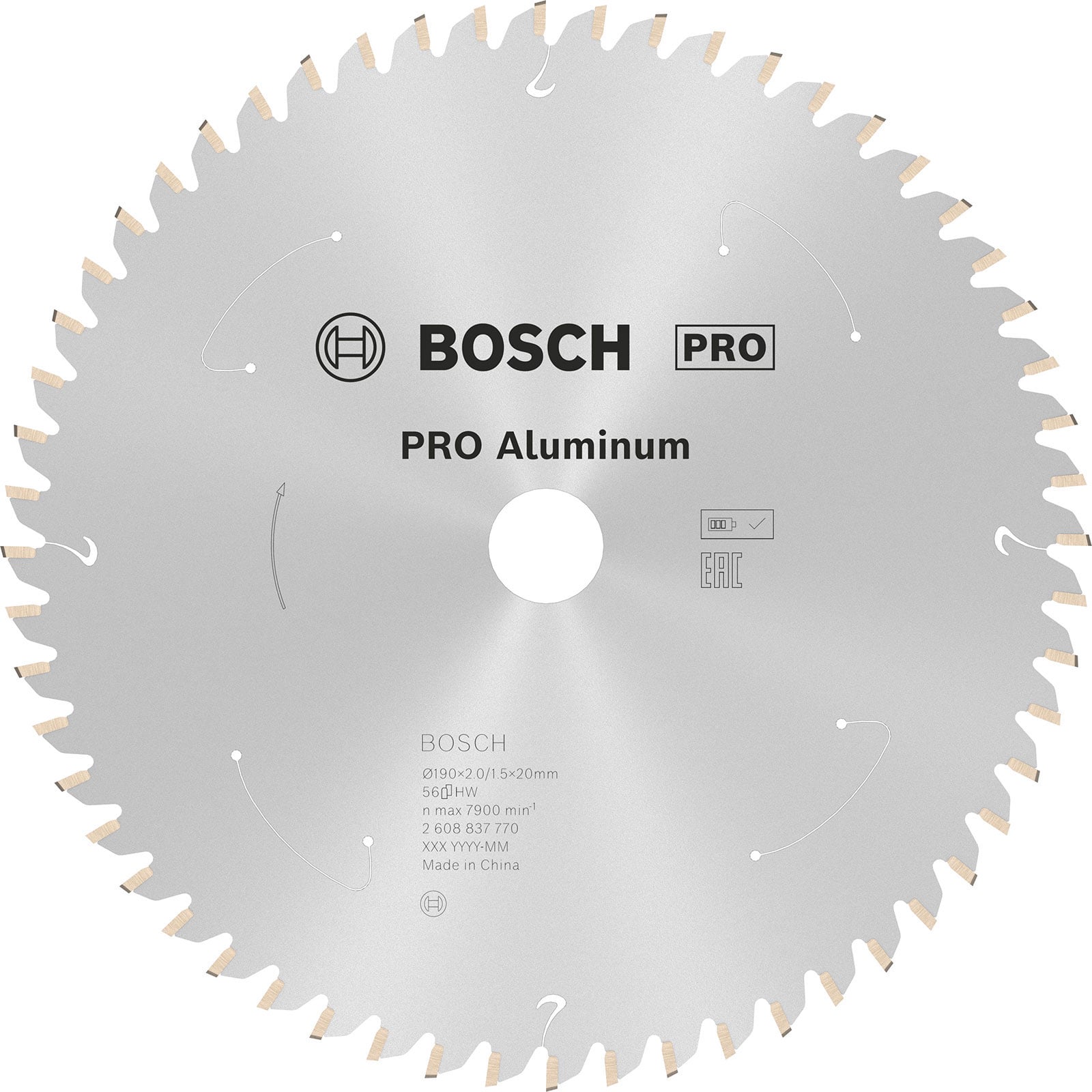 Bosch PRO Aluminium cordless Blatt für Kreissägen 190 x 2 x 20 mm - 2608837770