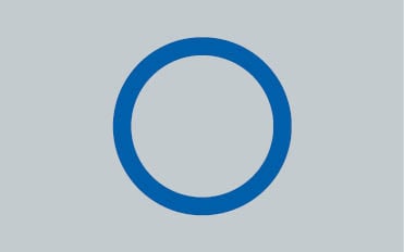 Grafisches Symbol eines blauen Kreises – Darstellung von Einheit oder Ganzheit Blauer Kreis auf grauem Hintergrund – einfaches grafisches Symbol