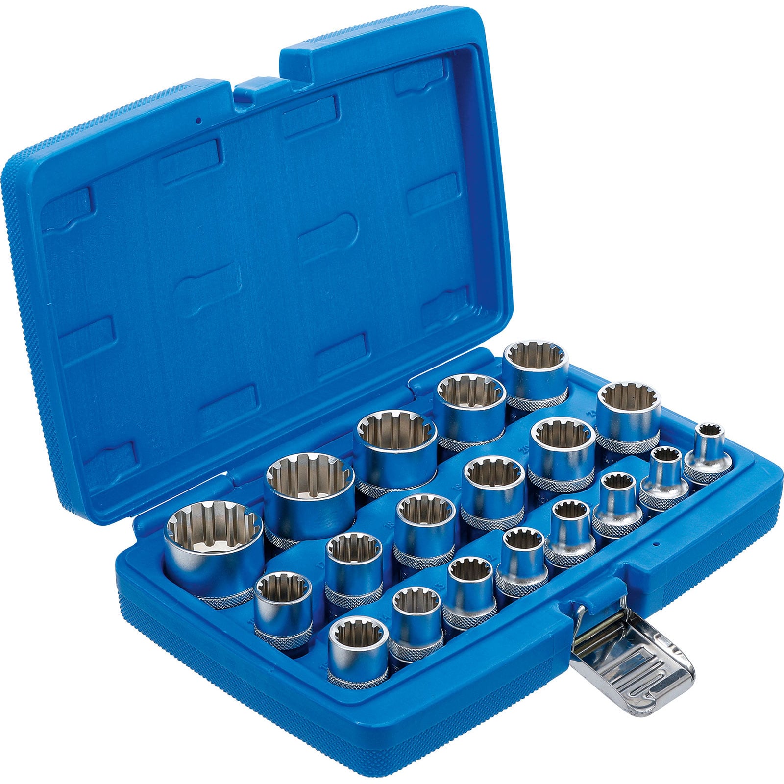 BGS Steckschlüssel-Einsatz-Satz Gear Lock Antrieb Innenvierkant 12,5 mm (1/2") 19tlg. - 2152