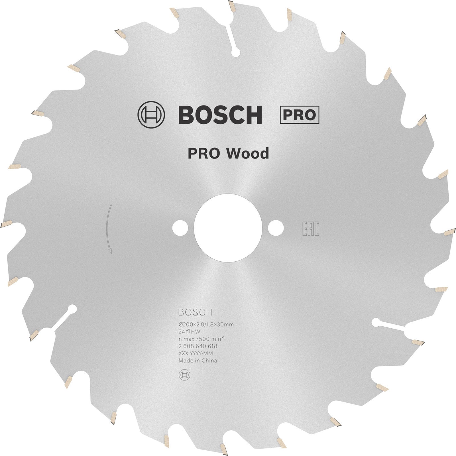 Bosch PRO Wood Kreissägeblatt 200 x 2,8 x 30 mm - 2608640618