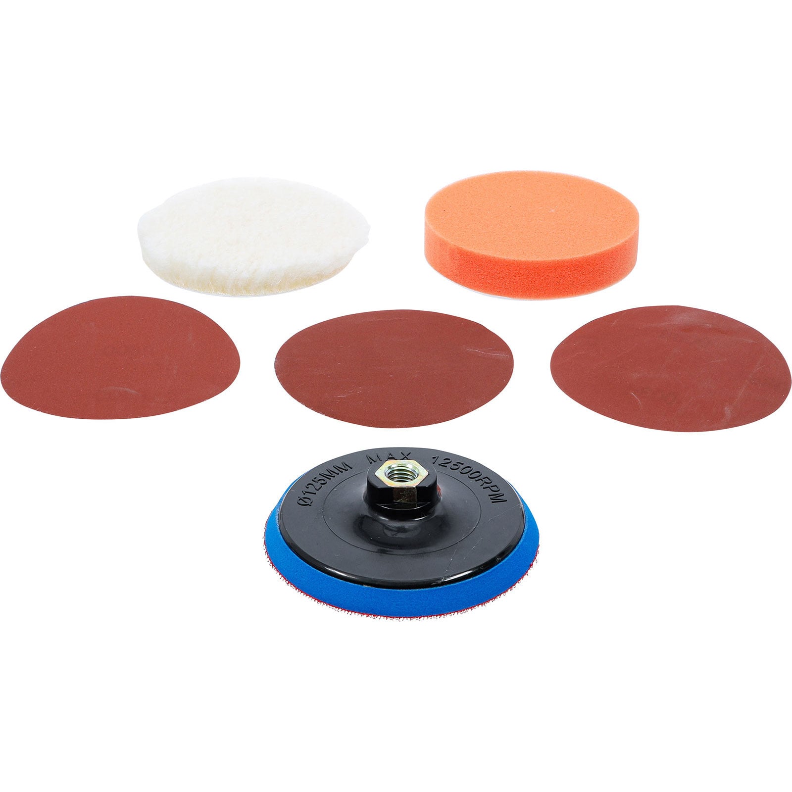 BGS Schleif- und Polierscheiben-Satz Ø 125 mm - 8592