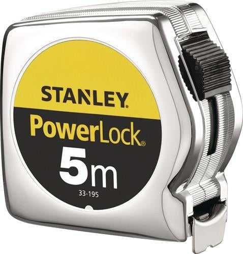 STANLEY Taschenrollbandmaß PowerLock L.5m B.25mm mm/cm EG II Ku.Automatic lose - 1-33-195