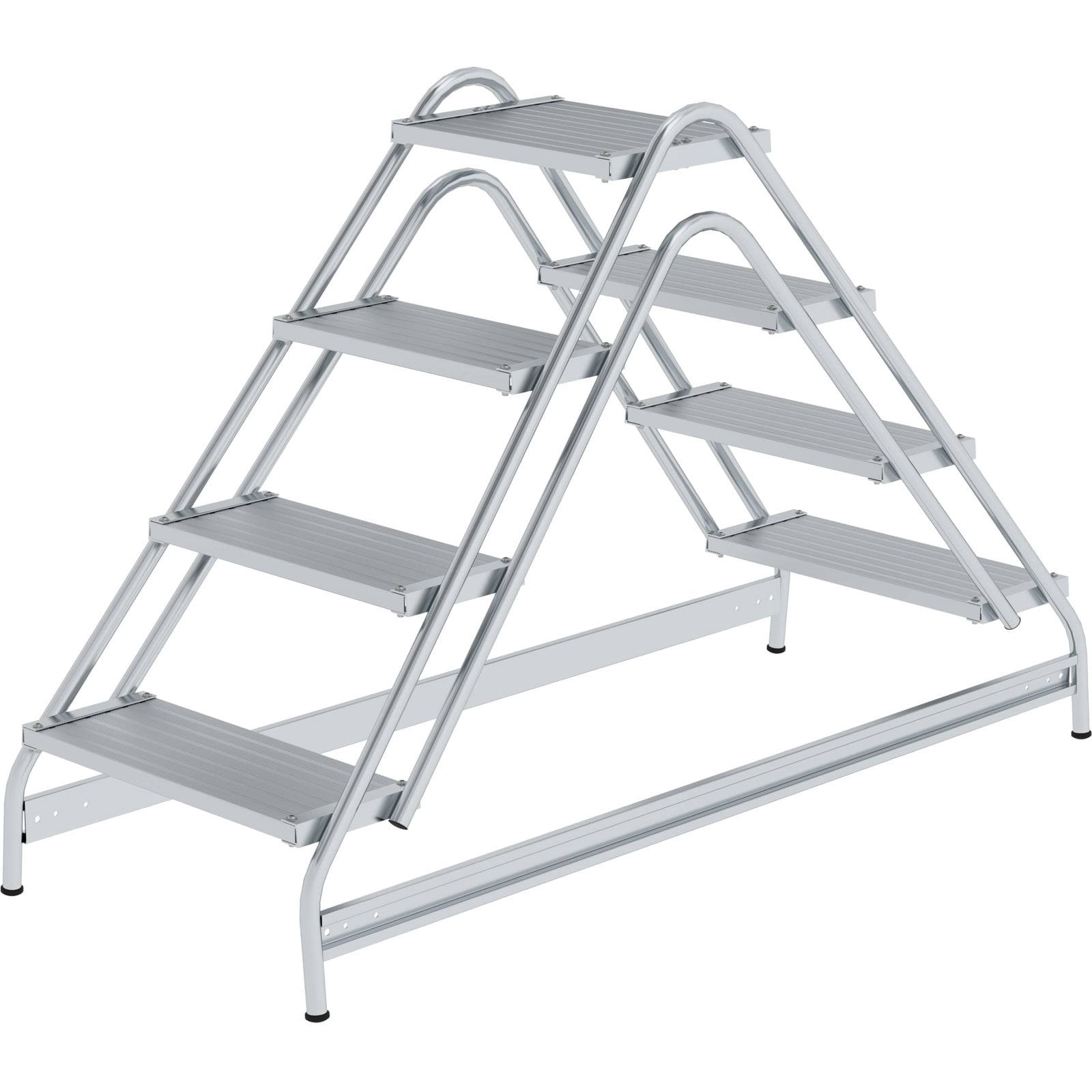 Günzburger Steigtechnik Arbeitspodest beidseitig begehbar Aluminium geriffelt 2 x 4 Stufen - 050061