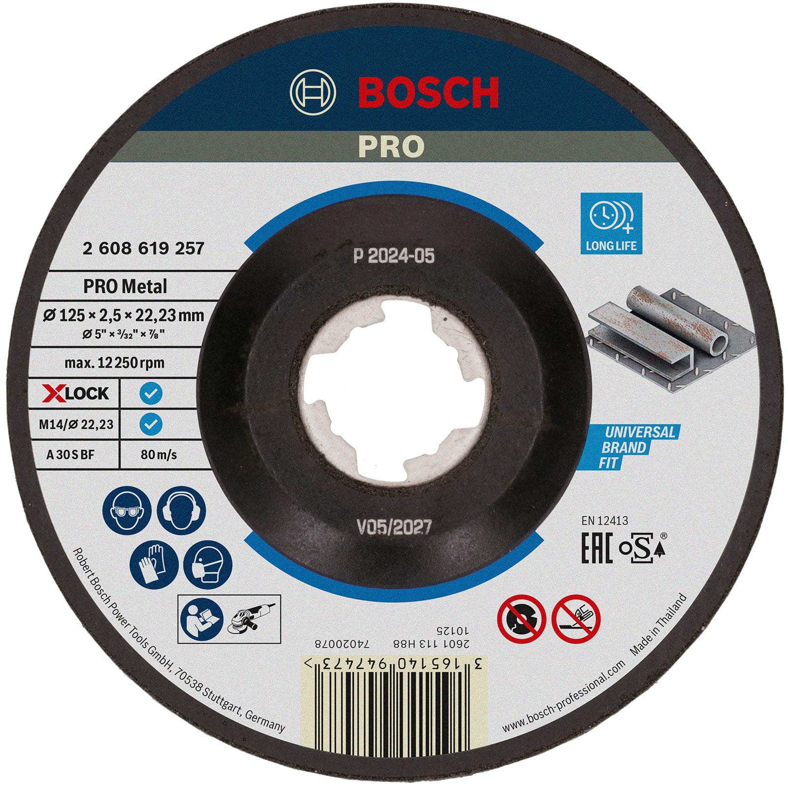 Bosch PRO Metal X-Lock Trennscheibe 125 x 2,5 x 22,23 mm - 2608619257