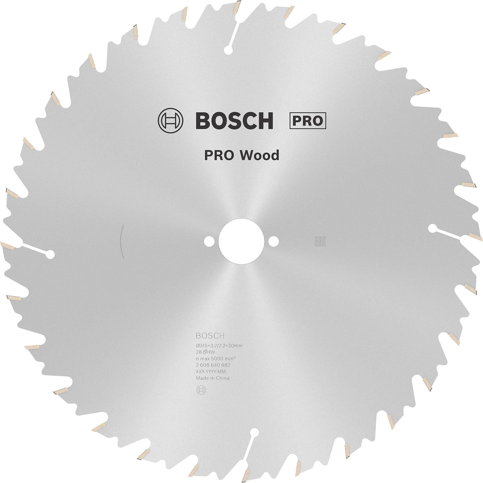 Bosch PRO Wood Kreissägeblatt 315 x 3,2 x 30 mm - 2608640682