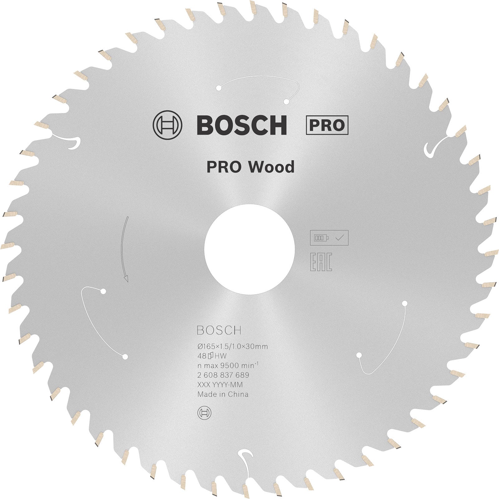 Bosch PRO Wood cordless Blatt für Kreissägen 165 x 1,5 x 30 mm - 2608837689