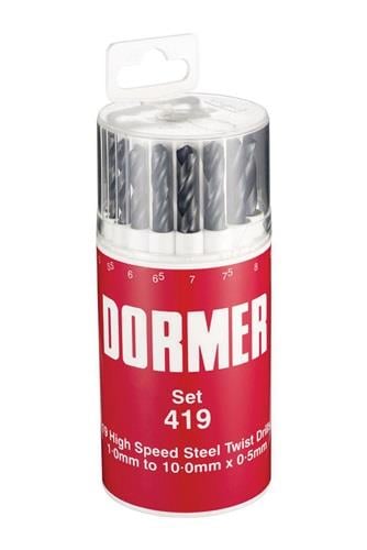 Spiralbohrersatz A191 DIN 338 TypN D.1-10x0,5mm HSS 19tlg.Runddose DORMER