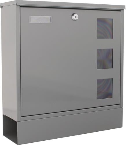 Briefkasten Postale H.380mm B.365mm T.120mm grau STA DIN C4 ROTTNER