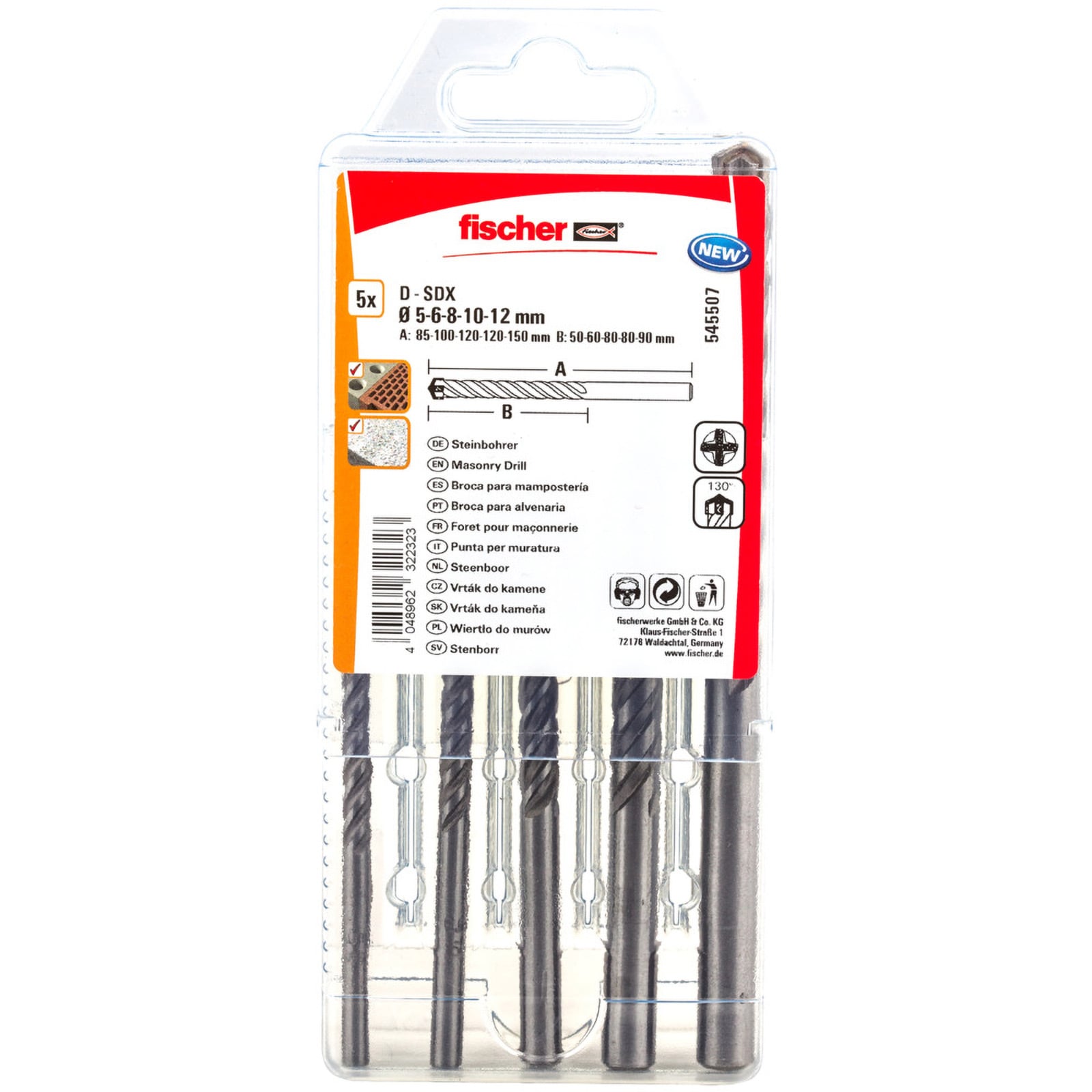 Fischer Steinbohrer D-SDX Set 5 - 12 mm 5tlg. - 545507