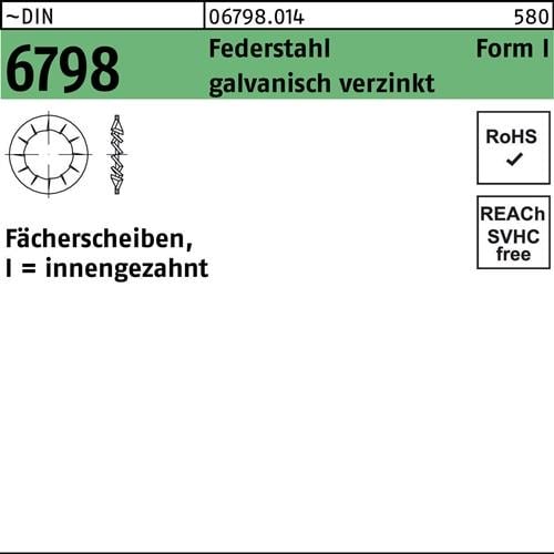 Fächerscheibe DIN 6798 FormI innengezahnt I 13 Federstahl galv.verz. 100St.