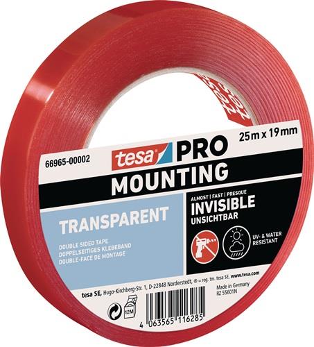 TESA Montageband Mounting PRO Transparent 66965 25 m x 19 mm - 66965-00002-00