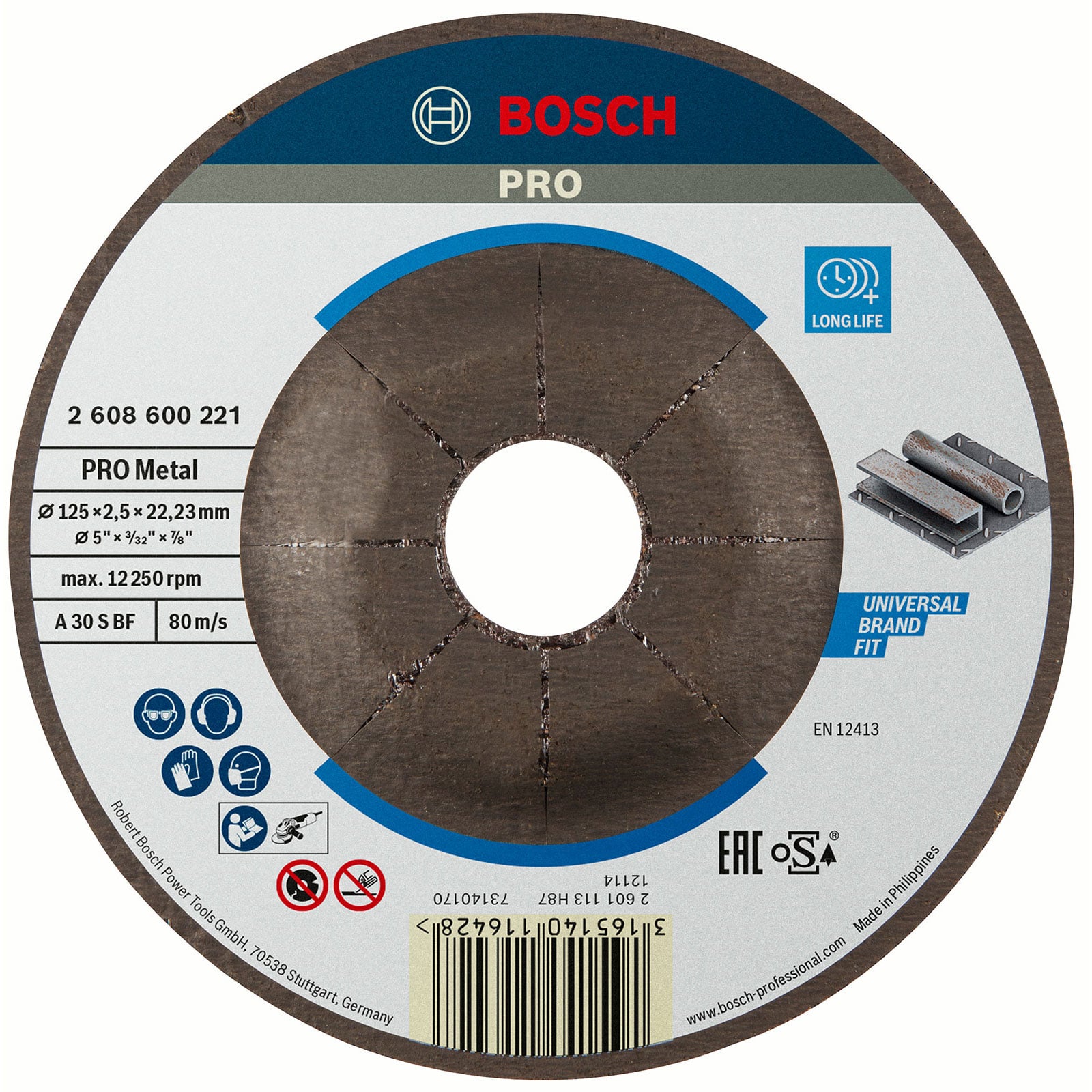 Bosch PRO Metal Trennscheibe 125 x 2,5 x 22,23 mm - 2608600221
