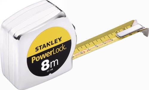 STANLEY Taschenrollbandmaß PowerLock L.8m B.25mm mm/cm EG II Ku.Automatic SB - 0-33-198