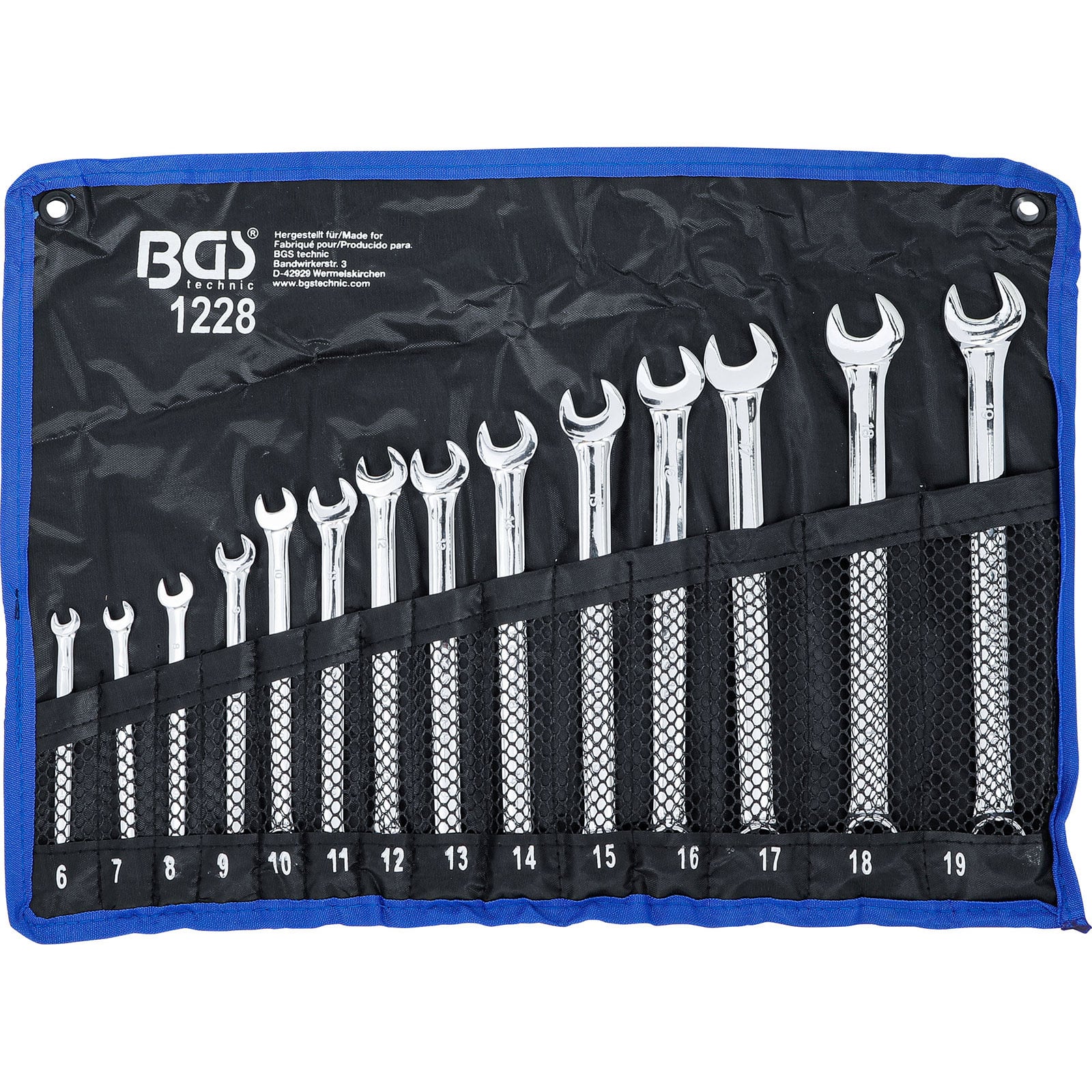 BGS Maul-Ringschlüssel-Satz extra lang SW 6 - 19 mm 14tlg. - 1228