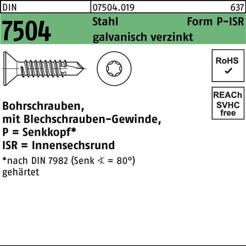 Bohrschraube DIN 7504 SEKO ISR P 3,9x25-T20 Stahl galv.verz. 1000St.