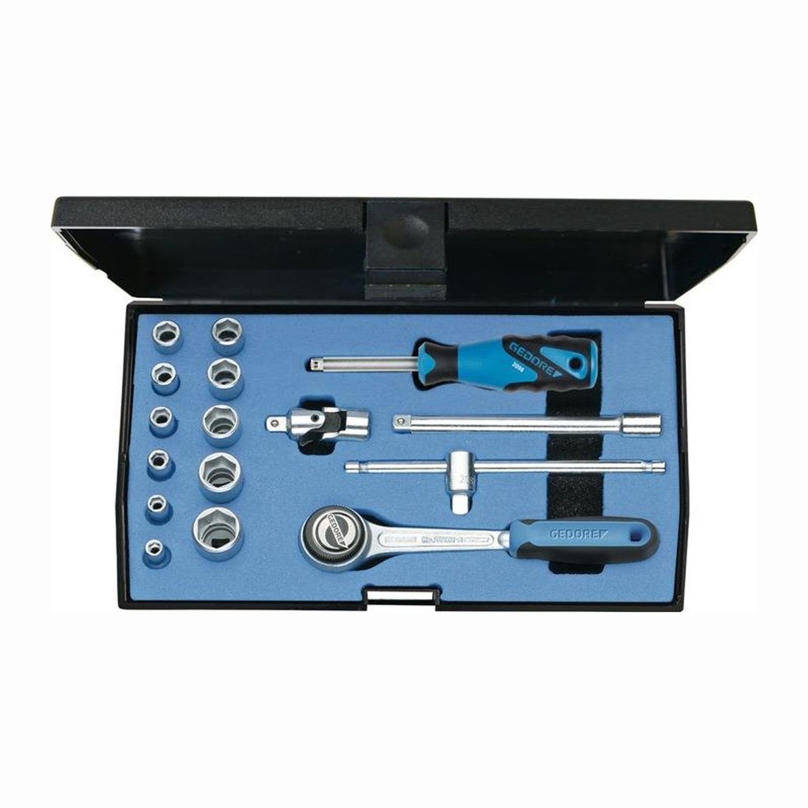 Gedore Steckschlüsselsatz 20 EMU-3 16tlg. 1/4 + 1/2" SW 4-36 mm Anzahl Zähne 40/60 6/12-kant - 6172290