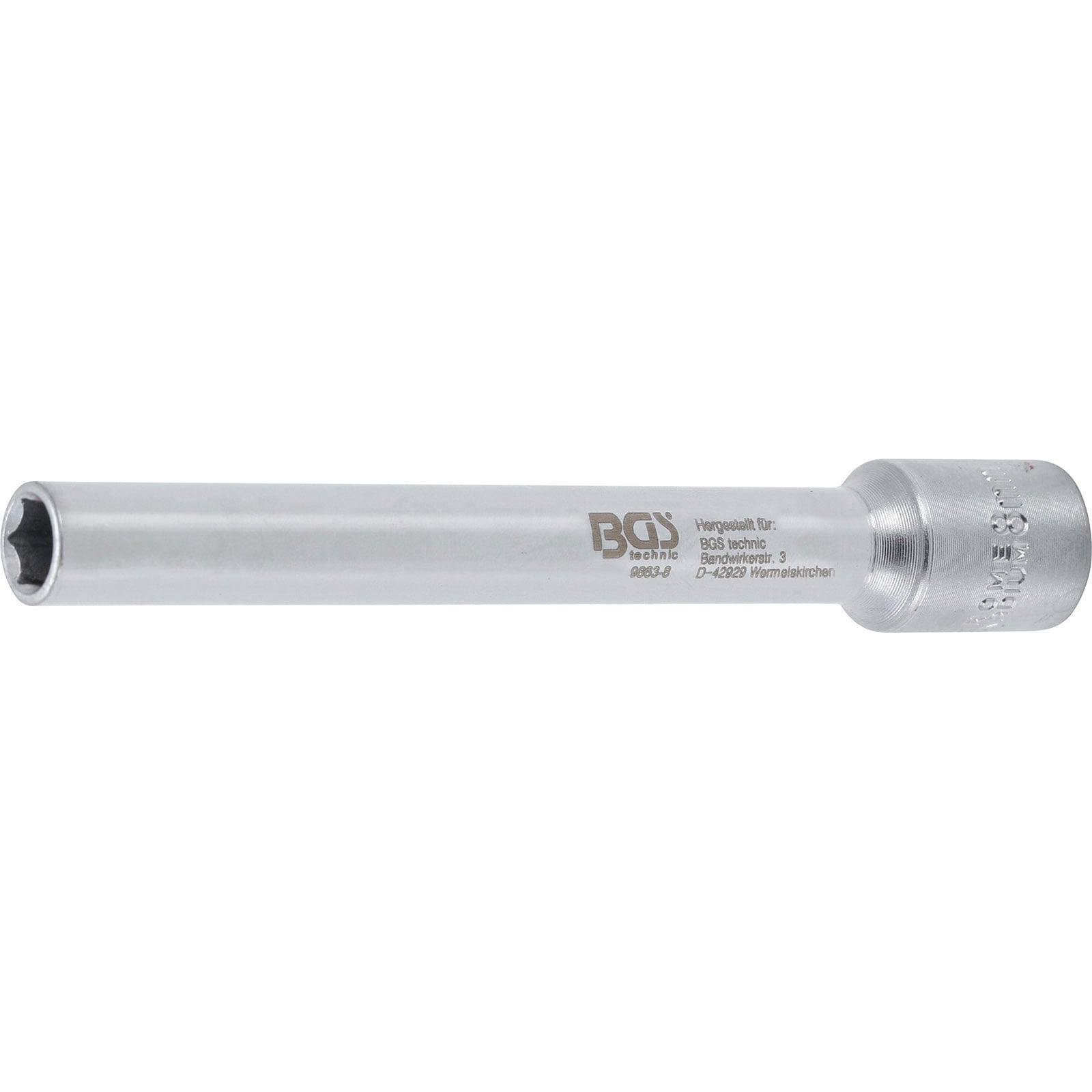 BGS Steckschlüssel-Einsatz Sechskant extra tief Antrieb Innenvierkant 10 mm (3/8") 8 mm - 9863-8